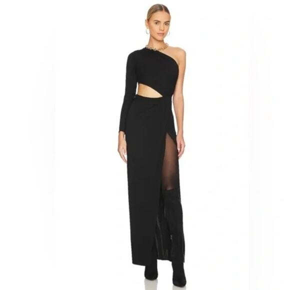 Ronny Kobo Collection Lorina High Slit Maxi Dress Cutout One Shoulder Cocktail - Picture 8 of 10